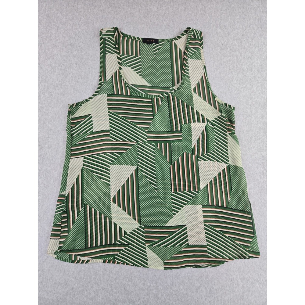 Mine Womens Size Large Geometric Print Sleeveless Blouse Summer Shirt